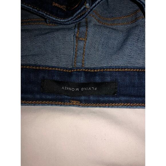 Flying Monkey Jeans Mid Rise Skinny Size 28 Blue Button Front Stretch Dark Wash - Picture 2 of 10